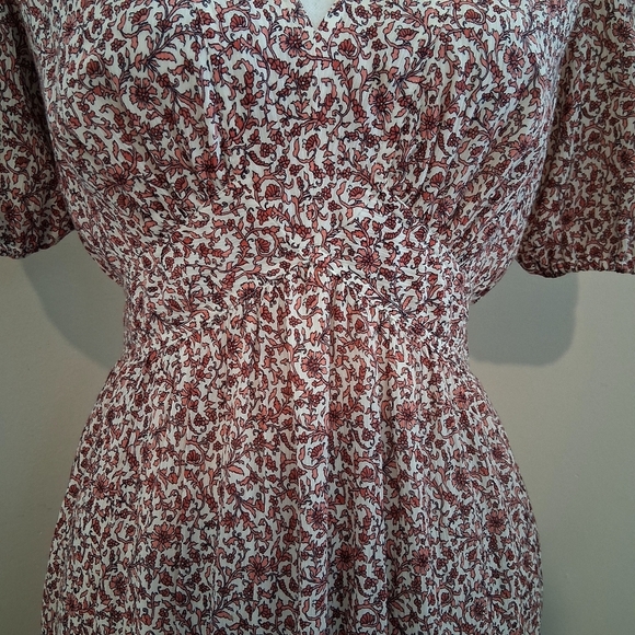 Tory Burch Floral Cotton and Silk Keepsake  Dress Size 0 - Picture 3 of 12